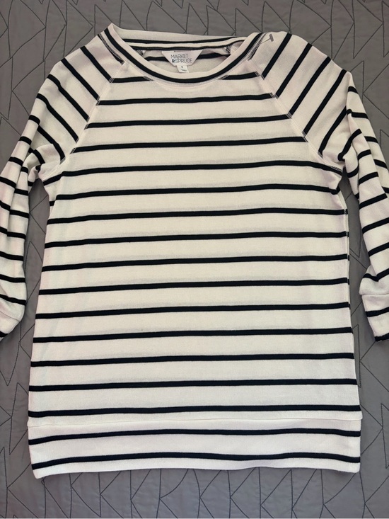 Market & Spruce Tops - Market and Spruce Knit Top Black/White